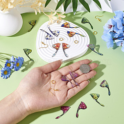 DIY Schmucksets für Ohrhänger mit Schmetterlingsflügeln aus Messing und Epoxidharz&nbsp;DIY-TA0010-65B