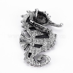 Broche en coquille d'ormeau naturel en forme de cheval de mer / coquille de paua&nbsp;G-N333-006-RS