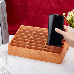Caja de almacenamiento de teléfono celular de madera de 24 rejilla&nbsp;AJEW-WH0258-969B