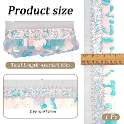 4 Yards Polyester- und Kunststoff-Pailletten-Stickbänder&nbsp;OCOR-CY0003-27