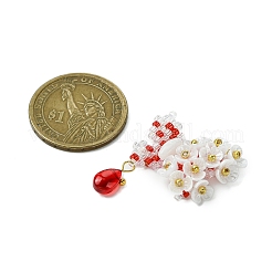 Farfalla con perline di vetro e pendenti a forma di fiore&nbsp;PALLOY-MZ00514-02