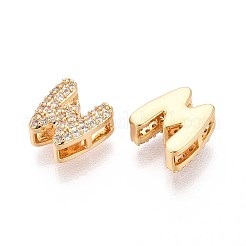 Laiton micro pavé de perles de zircone cubique claires&nbsp;KK-T071-17G-W
