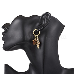 Boucles d'oreilles créoles en laiton en forme de coquillage&nbsp;EJEW-JE06747-02