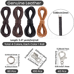 Kit fai da te per realizzare collane e braccialetti in cordoncino di pelle bovina&nbsp;DIY-CL0002-45