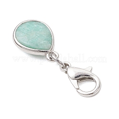 Pendentifs décoratifs en forme de larme à facettes en cristal de quartz naturel&nbsp;HJEW-JM03320