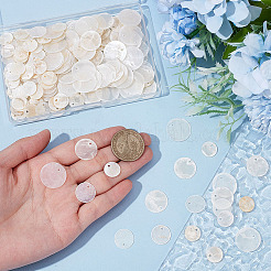 200 Stück 4 Stile natürliche Capiz Muschel Anhänger&nbsp;SSHEL-ME0001-07