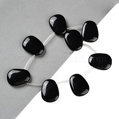 Natürlicher schwarzer Onyx (gefärbt und erhitzt) Perlenstrang&nbsp;G-NH0019-E01-01