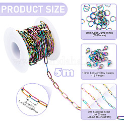 DIY 304 Edelstahl Büroklammer Ketten Armbänder/Halsketten Herstellung Kits&nbsp;DIY-TA0012-49