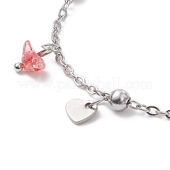 Damenarmband mit synthetischen Crackle-Quarzsplittern und Bettelarmband aus Edelstahl 304&nbsp;BJEW-JB09331