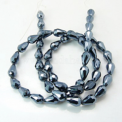 FilI di perline in vetro placcato&nbsp;EGLA-D017-12x8mm-2