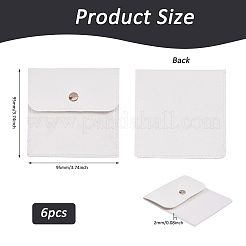 6 pochette en cuir PU avec fermeture à pression et revêtement en PVC.&nbsp;ABAG-WH0072-036B