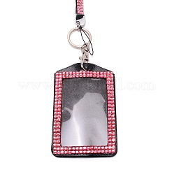 Rechteckiges Kunstleder mit Strass-Telefonkartenhalter&nbsp;AJEW-WH0230-48A