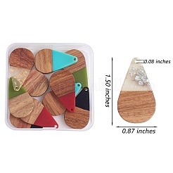 14 pièces 7 styles résine opaque et pendentifs en résine feuille transparente&nbsp;RESI-SZ0001-81