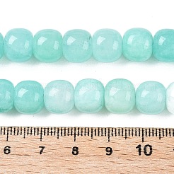 Teñidos naturales blancas abalorios de jade hebras&nbsp;G-T138-S09