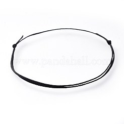 Fabrication de bracelet en cordons de polyester cirés plats réglables&nbsp;AJEW-JB00508-07