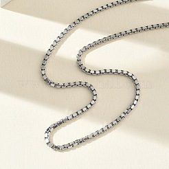 10 unidad de collar de cadena tipo caja de acero inoxidable 304 de 2.3 mm&nbsp;NJEW-G203-05P