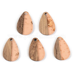 Pendentifs en résine transparente et bois de noyer&nbsp;RESI-S389-027A-B