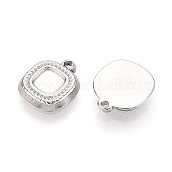 Pendentifs cabochons en acier inoxydable 304&nbsp;STAS-T067-66P