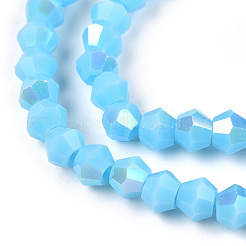 Brins de perles de verre galvanisées de couleur unie opaque&nbsp;EGLA-A039-P2mm-L12
