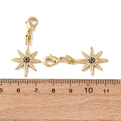 Anhänger aus Messing mit Mikropavé-Fassung aus klaren Zirkonia&nbsp;KK-T083-01P-G