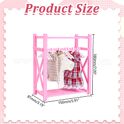 Mini-Kleiderschrank aus Kunststoff mit Kleiderbügel&nbsp;DOLL-WH0007-14A