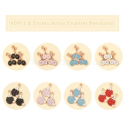 40pcs 8 styles de pendentifs en émail en alliage&nbsp;ENAM-FS0002-54