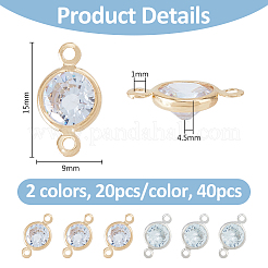 40 Stück 2 Farben Zirkonia Link&nbsp;ZIRC-FH0001-50