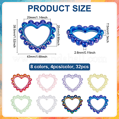 32 Stück 8 Farben Plastikperlen&nbsp;OACR-PH0004-67