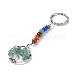 Edelstein und natürliches grünes Aventurin Chakra keychain&nbsp;KEYC-P037-A05