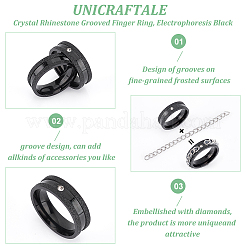 12 anello scanalato con strass di cristallo&nbsp;RJEW-UN0002-46EB