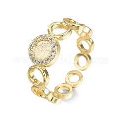 Offener Manschettenring mit klarem Zirkonia-Ring&nbsp;RJEW-N030-17