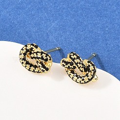 Pendientes de botón con nudo&nbsp;EJEW-C174-01G