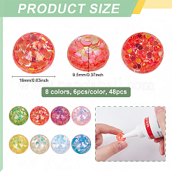 Cabujones de resina transparente 48pcs 8 colores&nbsp;RESI-PH0002-53