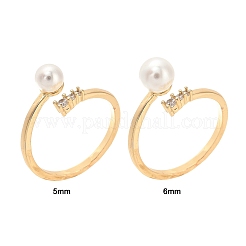 Messing Micro Pave klar Zirkonia Peg Bails Manschette Fingerring Einstellungen&nbsp;X-KK-T056-117G-NF