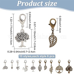 12 ensemble de 2 pendentifs décoratifs en alliage de style automne&nbsp;HJEW-AR0001-14