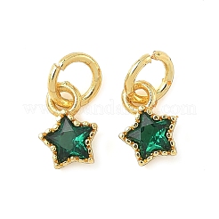 Pendentifs d'étoile en laiton avec zircone cubique micro pave&nbsp;KK-I355-15G