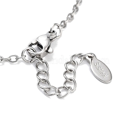 Bracelets à maillons en acier inoxydable 201 en forme de cœur et de rectangle avec mot d'amour&nbsp;BJEW-B090-02A