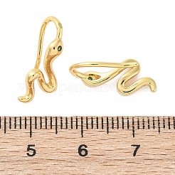 Messing-Ohrhänger mit Mikropavé und Zirkonia in Schlangenform&nbsp;EJEW-G425-04G-02