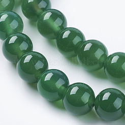Natürliche grüne Onyx Achat Perlen Stränge&nbsp;G-G583-10mm-11