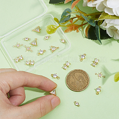 20 Stück 5 Stile Messing Pavé klare Zirkonia Verbinder Charms&nbsp;KK-HS0001-30