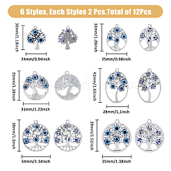 12 pièces 6 styles pendentifs en alliage de style tibétain&nbsp;FIND-FH0009-09
