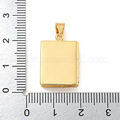 Medaillon-Anhänger mit Gestellbeschichtung aus Messing mit Mikropavé-Zirkonia&nbsp;KK-Z048-04G