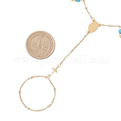 Armbänder aus Edelstahl 304 mit synthetischem Türkis als Gliederring für Damen&nbsp;BJEW-JB13004-01