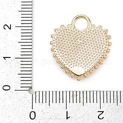 Messing-Emaille und Naturperlenherz mit Rosenblütenanhängern&nbsp;KK-K351-49G-02