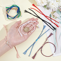 10 Stück geflochtene Baumwollkordel in 10 Farben zum Basteln von Armbändern&nbsp;MAK-UN0001-66
