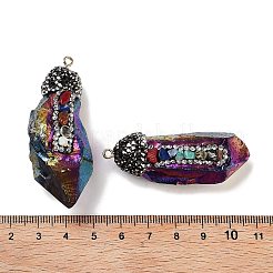 Gros pendentifs en cristal de quartz naturel brut brut galvanisé&nbsp;G-B077-04A-07
