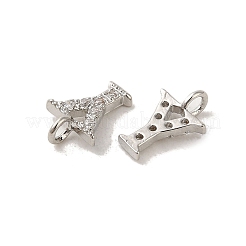 Micro iniziali ottone lettera spianare pendenti zirconi&nbsp;ZIRC-F008-Y