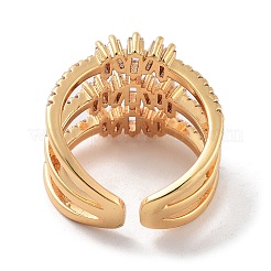 Anneaux de manchette ouverts en laiton avec zircone cubique&nbsp;RJEW-B053-07
