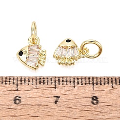 Messing Micro Pave klare & schwarze Zirkonia Anhänger&nbsp;KK-Q077-11G