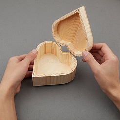 Boîte à bijoux en bois de pin non fini&nbsp;CON-WH0072-14